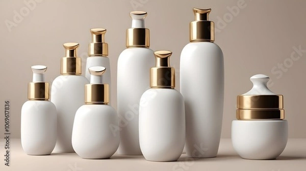 Fototapeta White plastic bottle isolated on white background, perfect for cosmetic or hygiene product packaging