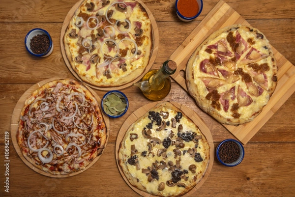 Fototapeta Gourmet and Signature Pizzas Chefs and gourmet pizzerias are constantly experimenting with new ingredients and combinations, resulting in more sophisticated and creative pizzas