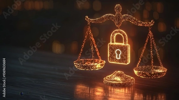 Obraz Conceptual Representation of Justice and Digital Privacy