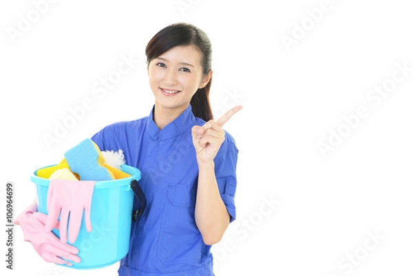 Fototapeta 笑顔の女性清掃員