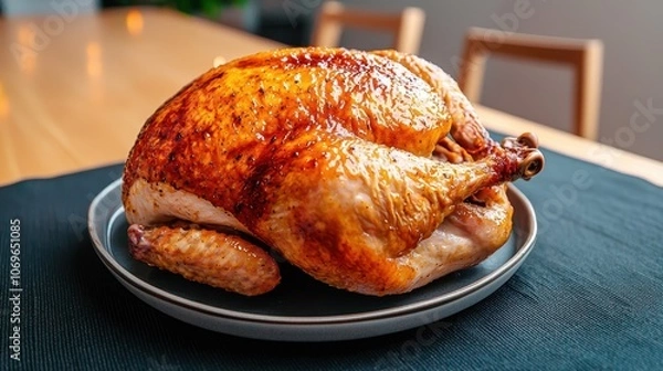 Obraz Juicy roasted turkey on a serving plate