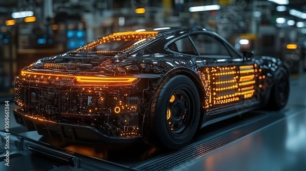 Obraz Vehicle electronic control systems are illustrated, showcasing the technology behind electronic control units and automotive engineering.