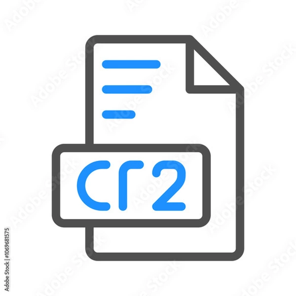 Obraz Cr2 Color line icon for document files, perfect for websites, ui and mobile apps.