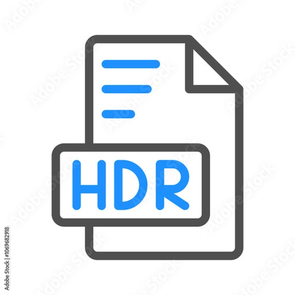 Fototapeta Hdr color outline icon for document file format, suitable for website, UI and mobile app.