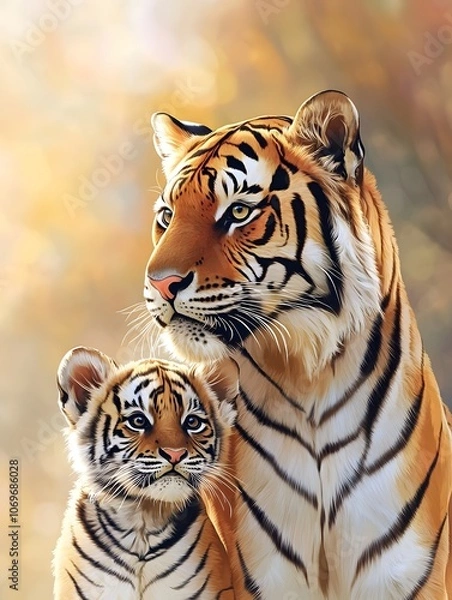 Obraz The tiger and its child
