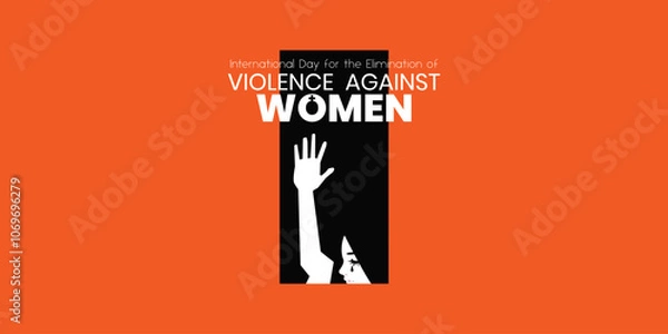 Fototapeta International Day for the Elimination of Violence against Women banner, design illustration for poster with text. vector illustration. 