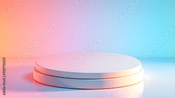 Obraz colorful background with small podium, red, blue, 조명, 블루, 레드, 단상, 포디움 02