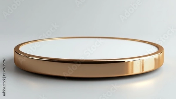 Obraz Circular Gold Platform with White Surface