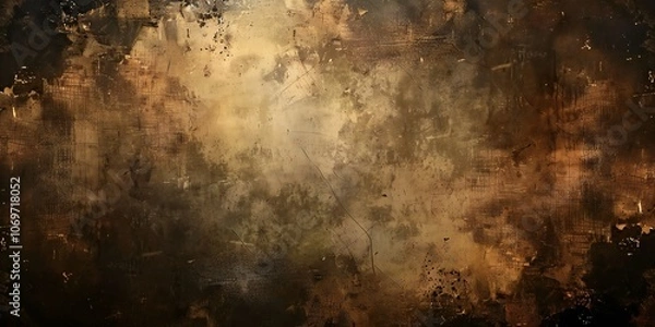 Fototapeta Dark brown grunge background texture with subtle gradient. Vintage dark tones.