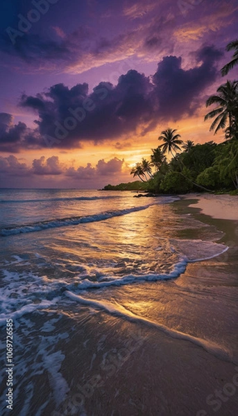 Obraz Golden Purple Beach Sunset