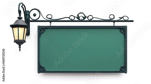 Obraz Ornate Vintage Sign with Lamp