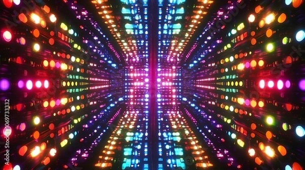 Obraz Abstract LED Wall with vibrant colors