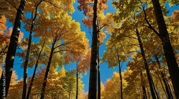 Fototapeta autumn trees in the park