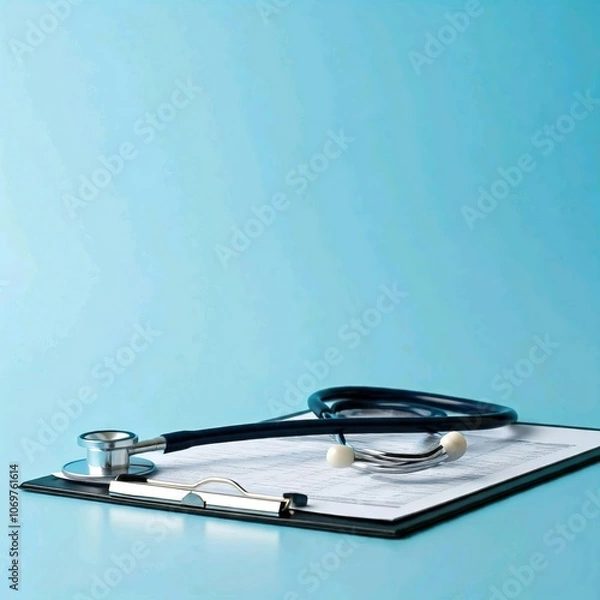 Fototapeta stethoscope on a clipboard