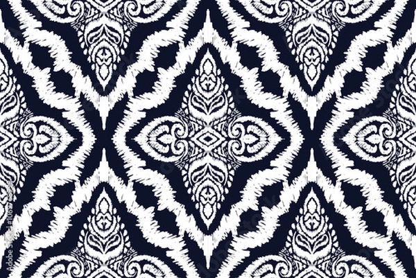 Fototapeta Ikat pattern, Ikat chevron, Paisley pattern, Vector element, Abstract Vector, Batik, fabric embroidery, Ethnic pattern, Ogee, Geometric ethnic, Seamless textile, native american, Background printing.