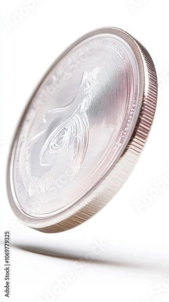 Fototapeta Silver Coin in Motion 