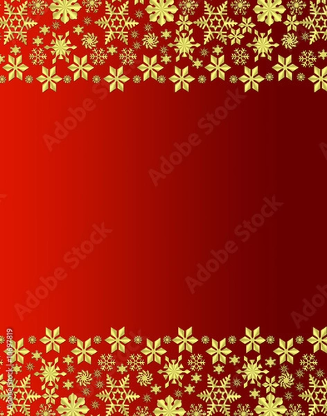 Obraz Christmas background with golden snowflakes # 3