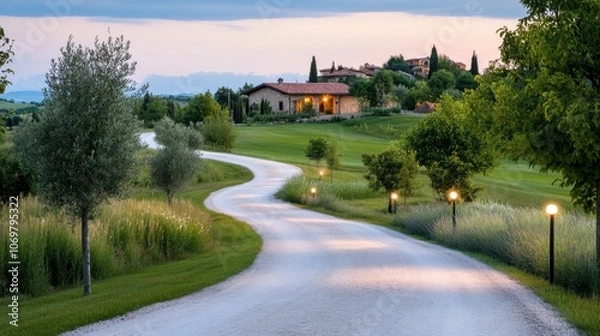 Obraz Serene Night View in the Countryside Landscape