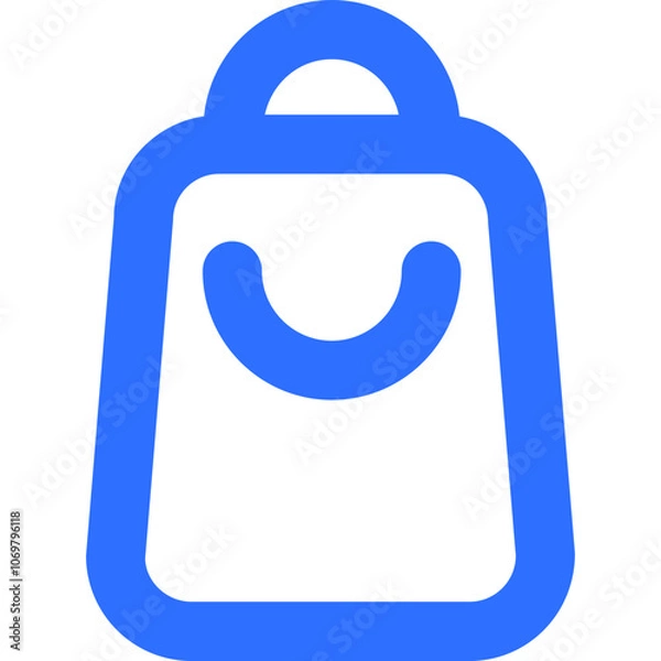 Fototapeta A Simple Blue Shopping Bag Icon Representing Shopping and Retail Activities Often Seen in Digital Marketplaces and Storefronts