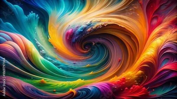 Obraz Surreal Colorful Paint Splash with Swirling Abstract Background Capturing the Essence of Creativity and Imagination in Vivid Hues and Dreamlike Patterns for Artistic Expression