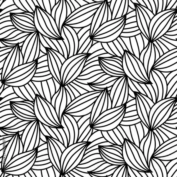 Obraz Abstract leaf lines seamless pattern modern design
