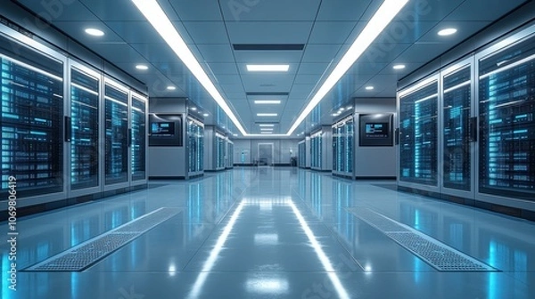 Fototapeta Server Room Corridor.