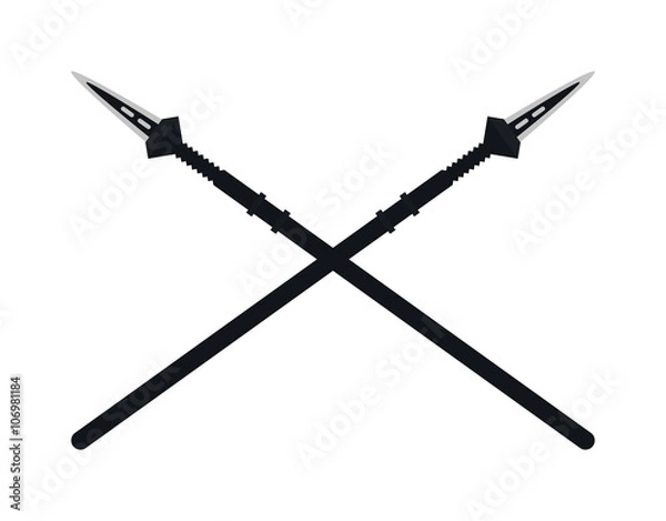 Fototapeta Weapon spear cartoon lance tool battle and war tool