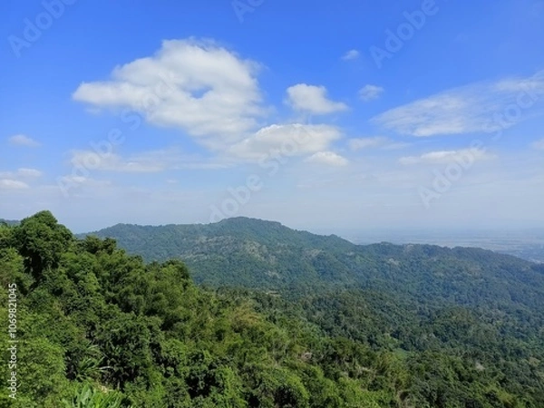 Obraz Mountain and blue sky landscape background
