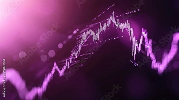 Fototapeta Dynamic Financial Chart with Vibrant Colors and Abstract Design Elements