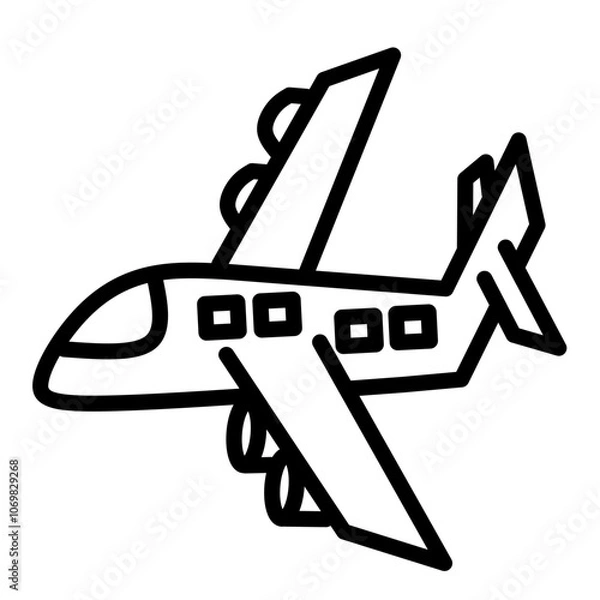 Obraz Airplane vector draw icon