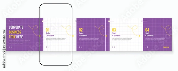 Fototapeta Social media banner frame or social media carousel template or media carousel post design. Editable post frame design.