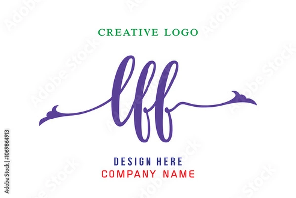 Fototapeta LF  lettering logo is simple, easy to understand and authoritative