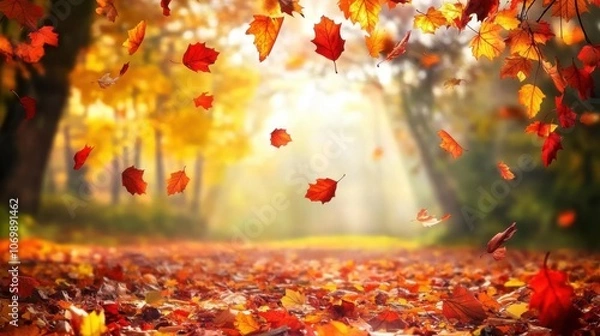 Obraz The picture of the forest, trees, and leaves with beautiful colors in spring is a perfect nature that gives a feeling of relaxation and freshness.