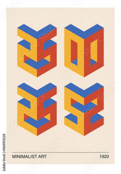 Obraz Minimal 20s geometric design poster