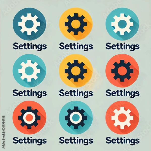 Fototapeta gear icon set