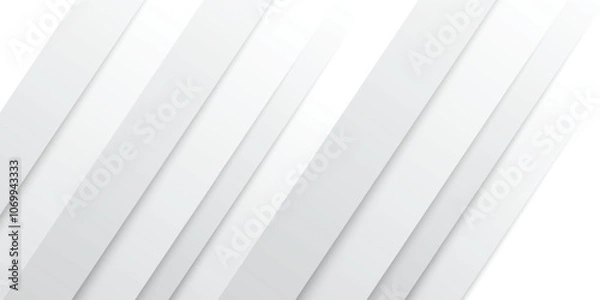 Fototapeta Gray and white diagonal line architecture geometry tech abstract subtle background vector