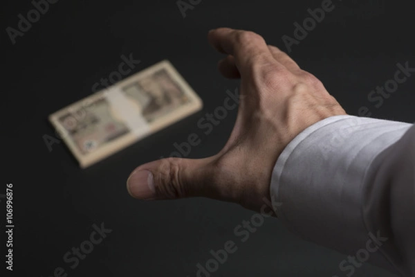 Obraz お金をつかむ