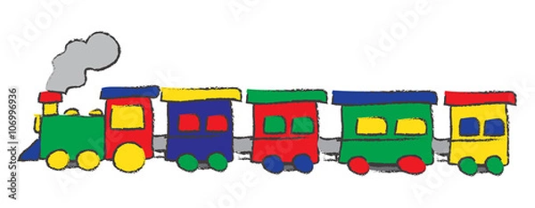 Fototapeta train kids