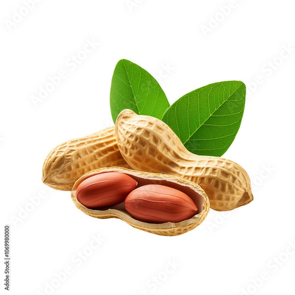 Obraz Fresh peanut with slice on transparent background