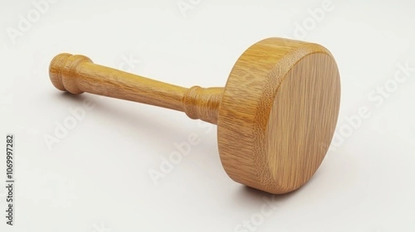Fototapeta A wooden mallet with a round head, used for various tasks like woodworking or crafting.