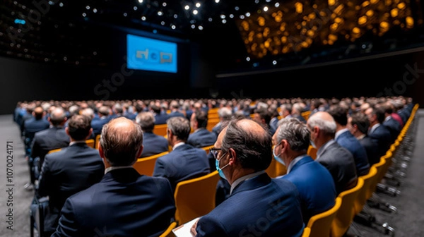 Obraz Audience at Business Conference with Presentation Display
