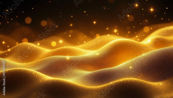 Obraz The Magical Dance of Golden Waves: Luxury Abstract Composition