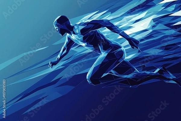 Fototapeta Dynamic abstract running figure illustration