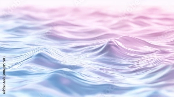 Fototapeta Gentle waves in soft pastel hues of blue and pink create a serene, calming atmosphere.