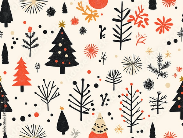 Obraz seamless pattern with christmas trees