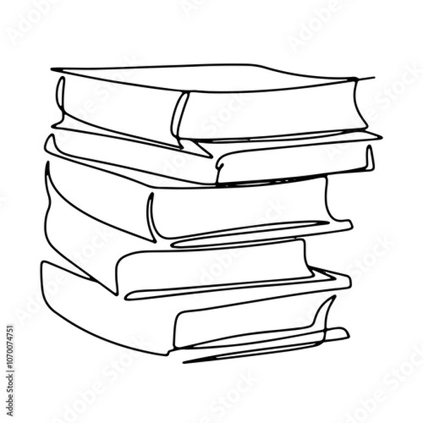 Fototapeta Library Book Graduation Graphic Design Decoration Vector Line Art