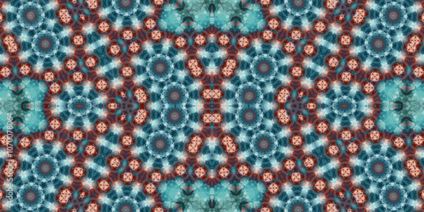 Fototapeta Seamless kaleidoscope pattern. The texture of the woven pattern. Endless pattern