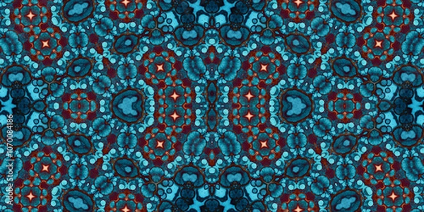 Fototapeta Seamless kaleidoscope pattern. The texture of the woven pattern. Endless pattern