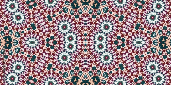 Fototapeta Seamless kaleidoscope pattern. The texture of the woven pattern. Endless pattern