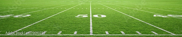 Obraz American football field , 40 and 50 yard lines.	